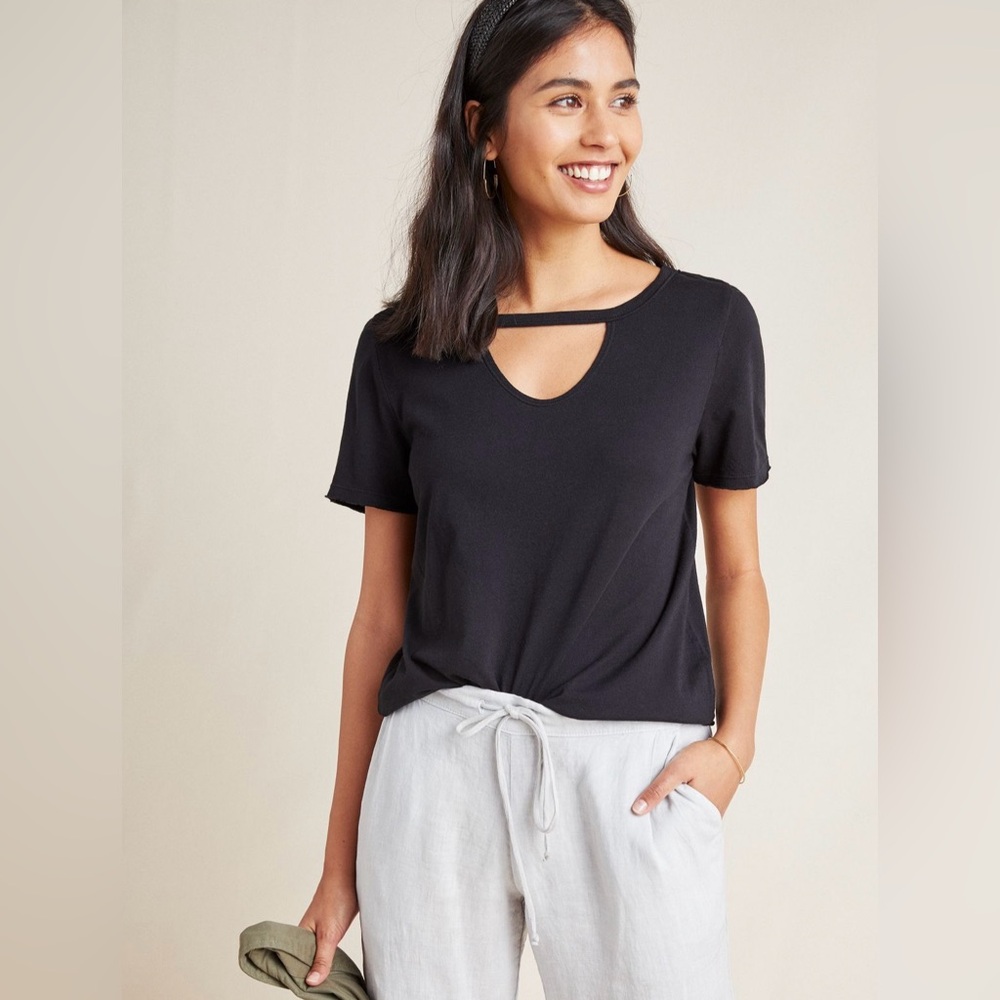 Anthropologie T.La Black Short Sleeve Tee - Size S
